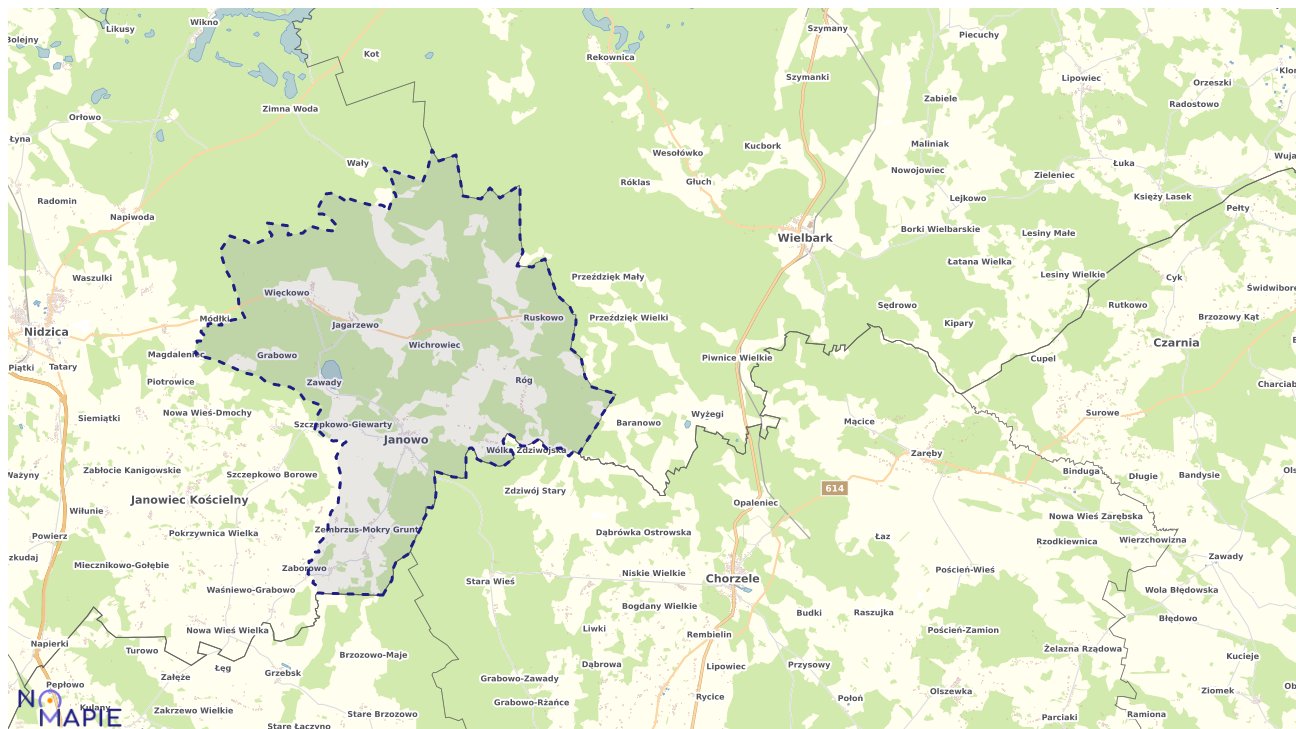 Mapa wyborów do sejmu Janowo